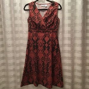 Croft & Barrow Brown & Pink Medallion Print Dress